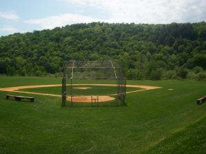 Where else can you play softball in such a pristine setting?